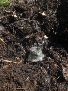 Compostable plastic cup melting from the heat